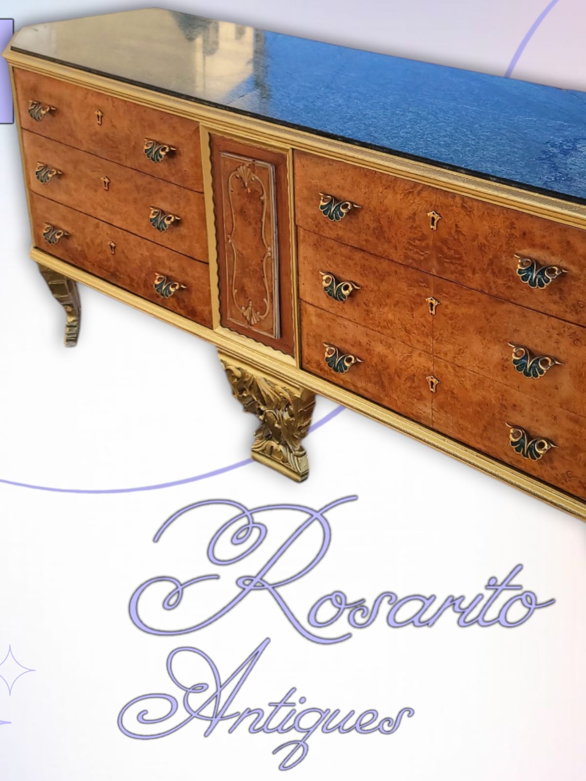 ✨Antique Chest of Drawers from the Early 1920s with Green Onyx Marble Top: A Treasure of Elegance at Rosarito Antiques✨