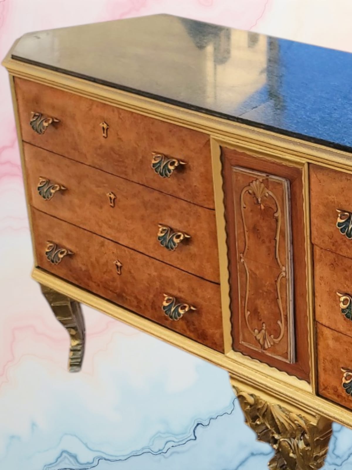 ✨Antique Chest of Drawers from the Early 1920s with Green Onyx Marble Top: A Treasure of Elegance at Rosarito Antiques✨
