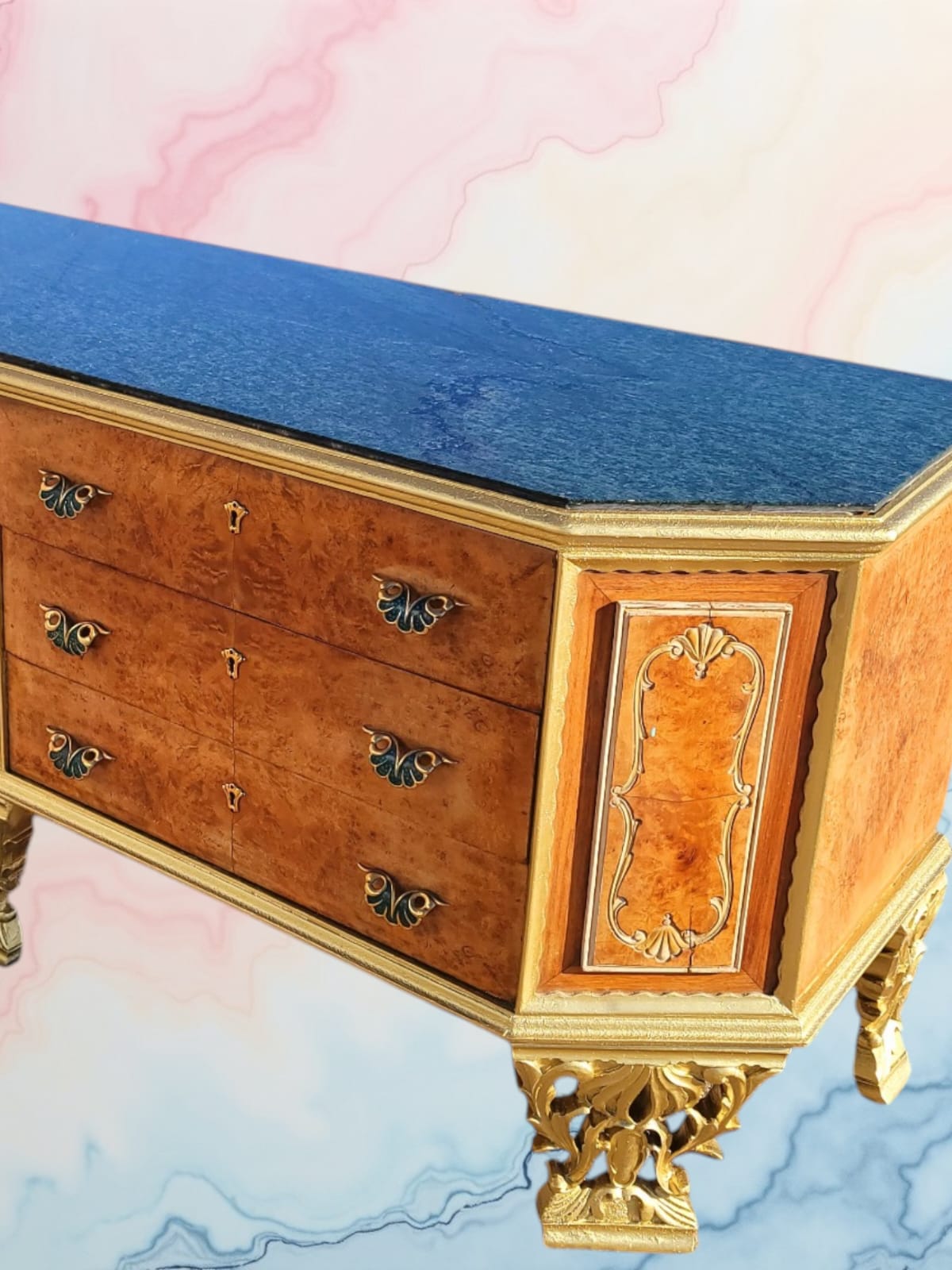 ✨Antique Chest of Drawers from the Early 1920s with Green Onyx Marble Top: A Treasure of Elegance at Rosarito Antiques✨