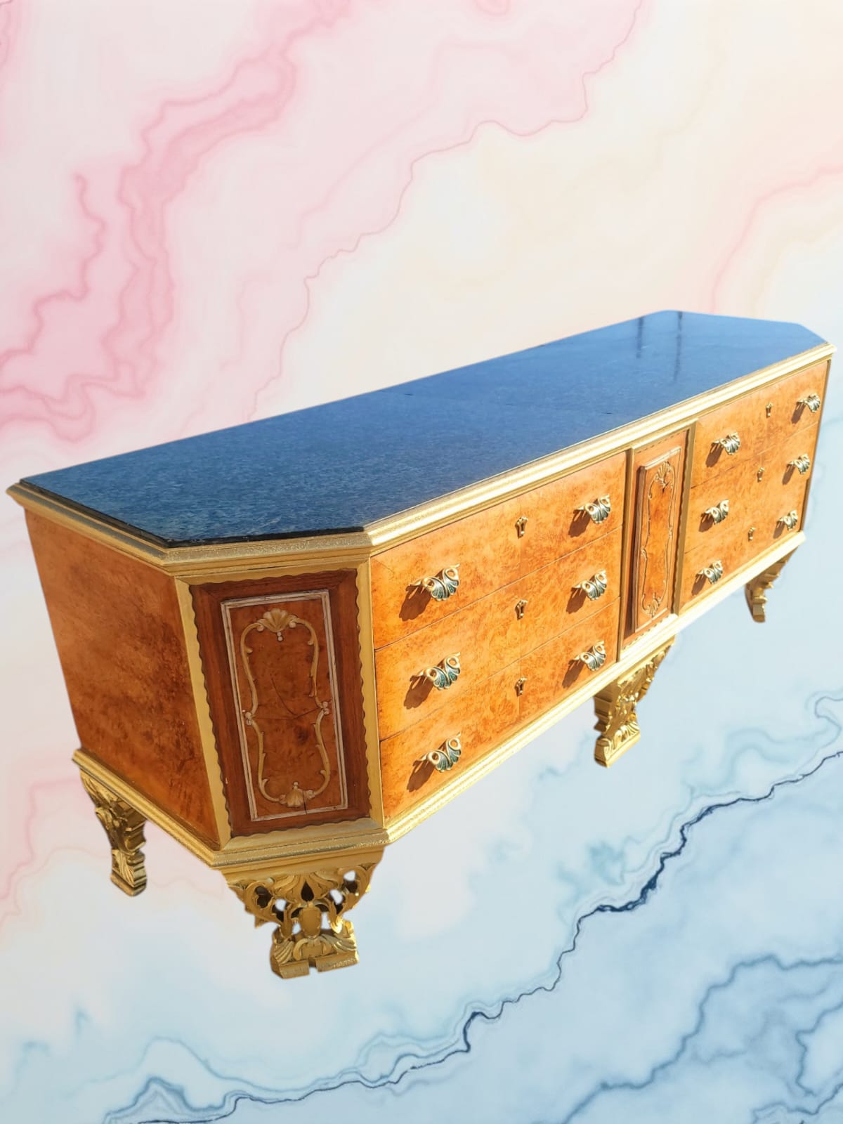 ✨Antique Chest of Drawers from the Early 1920s with Green Onyx Marble Top: A Treasure of Elegance at Rosarito Antiques✨