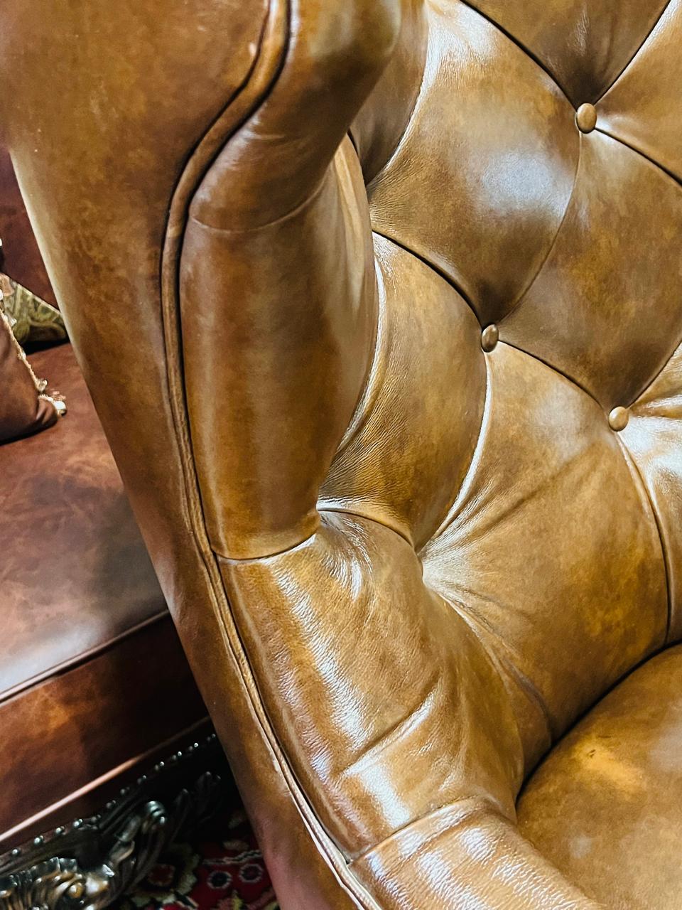 🌟Silla Chesterfield En Piel Genuina Elaborada Por Seven Seas Seating🌟
