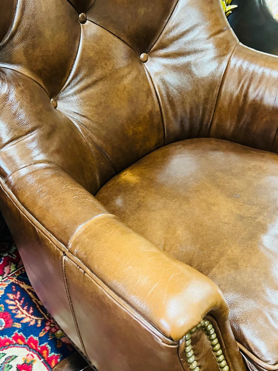 🌟Silla Chesterfield En Piel Genuina Elaborada Por Seven Seas Seating🌟