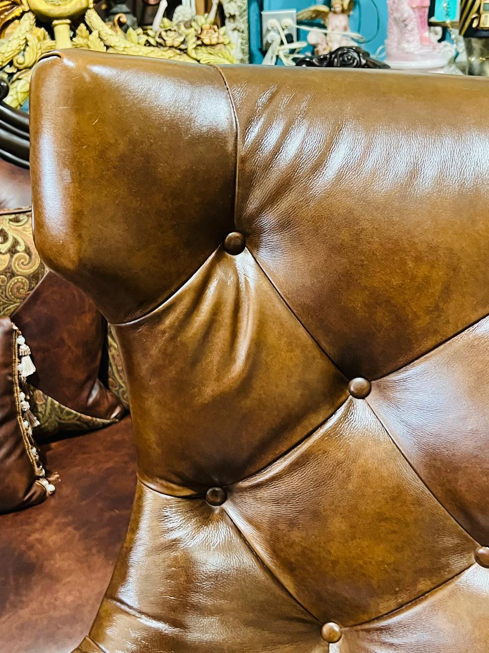🌟Silla Chesterfield En Piel Genuina Elaborada Por Seven Seas Seating🌟