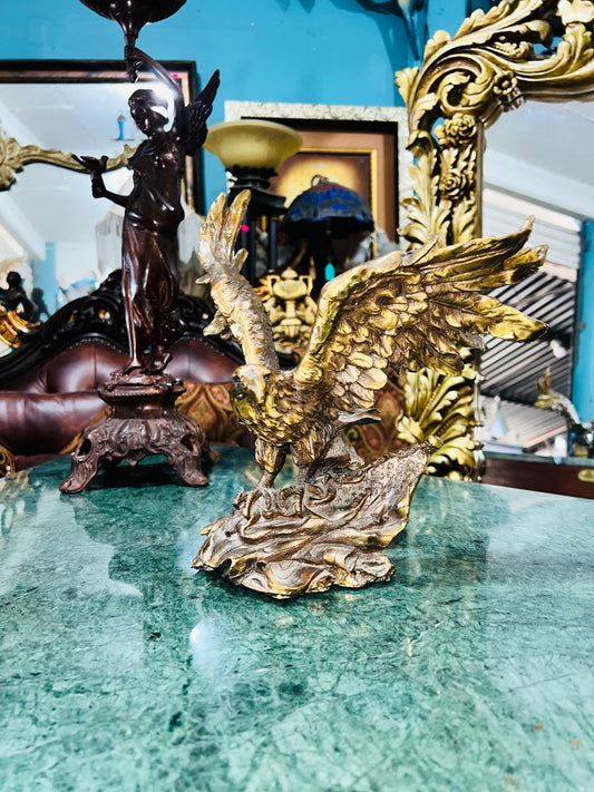 🦅 Bronze Sculpture of an Eagle in Flight with a Globe for Sale 🦅