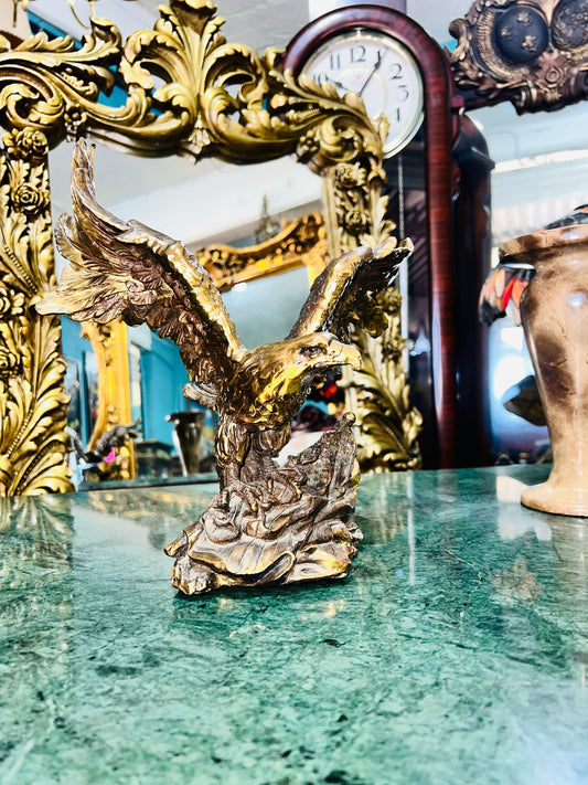 🦅 Bronze Sculpture of an Eagle in Flight with a Globe for Sale 🦅