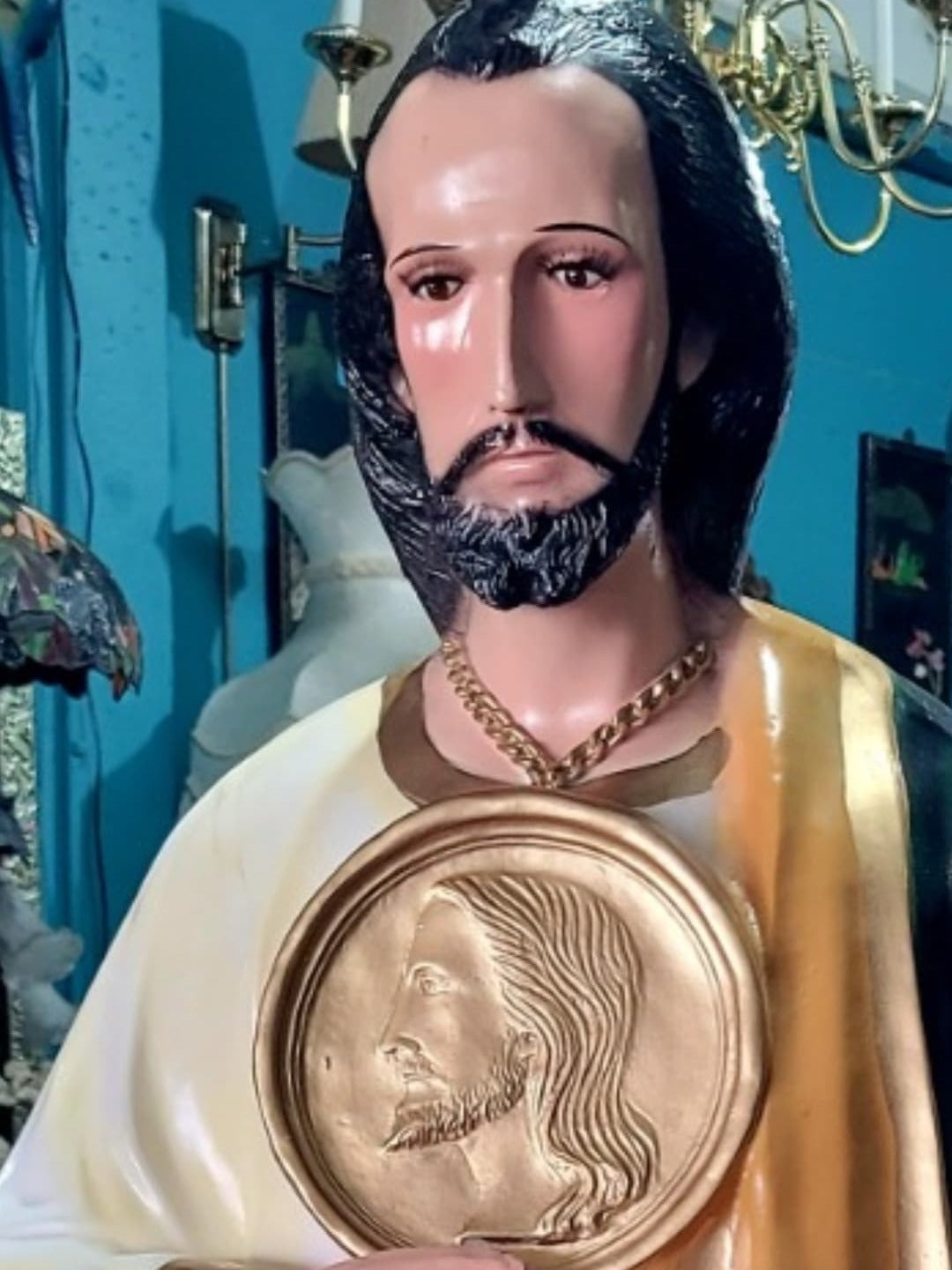🗡️ 🪽Impresionante Escultura de San Judas Tadeo En Fibra De Vidrio Con Detalles Intricados🪽 🗡️