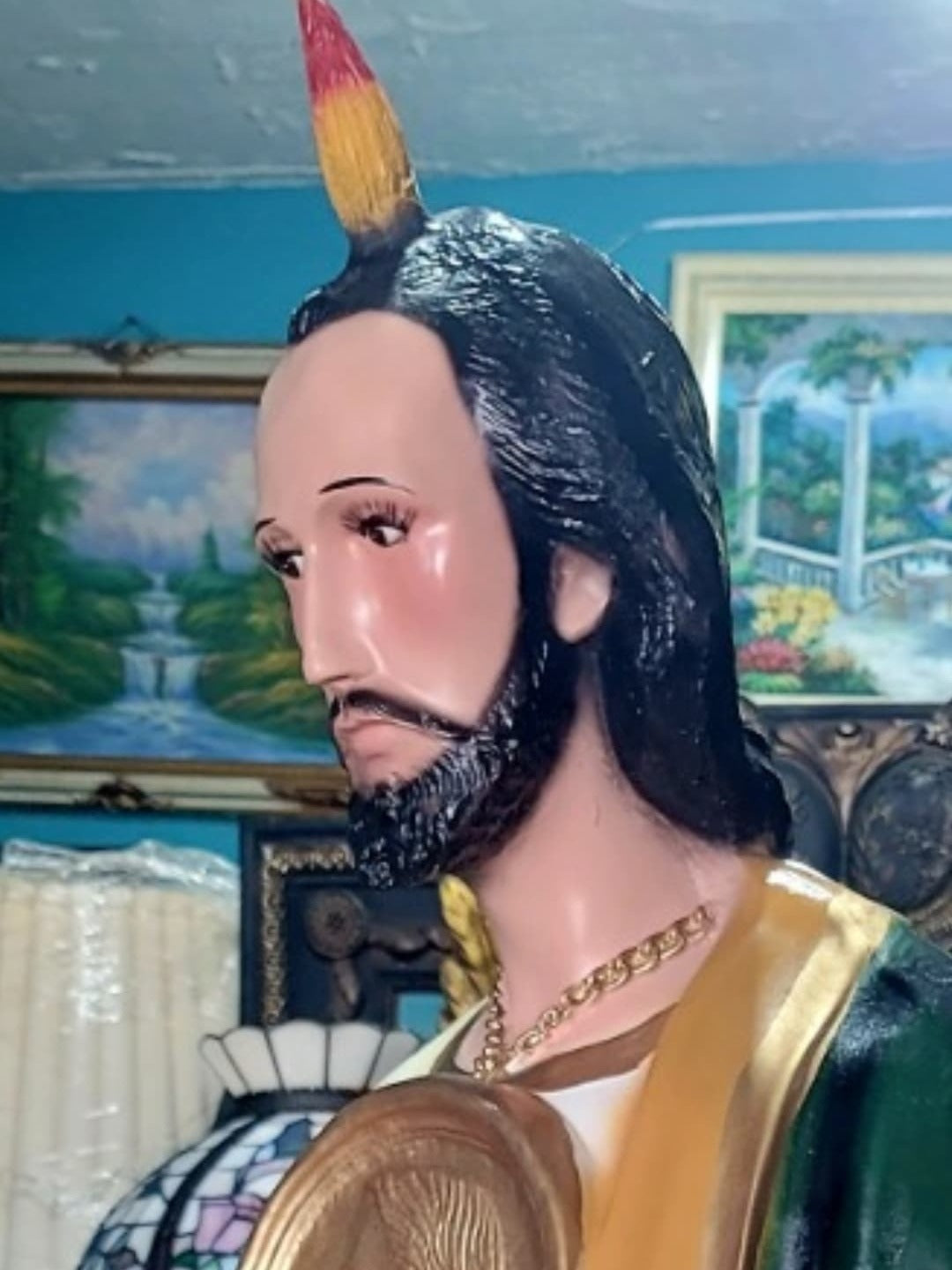 🗡️ 🪽Impresionante Escultura de San Judas Tadeo En Fibra De Vidrio Con Detalles Intricados🪽 🗡️