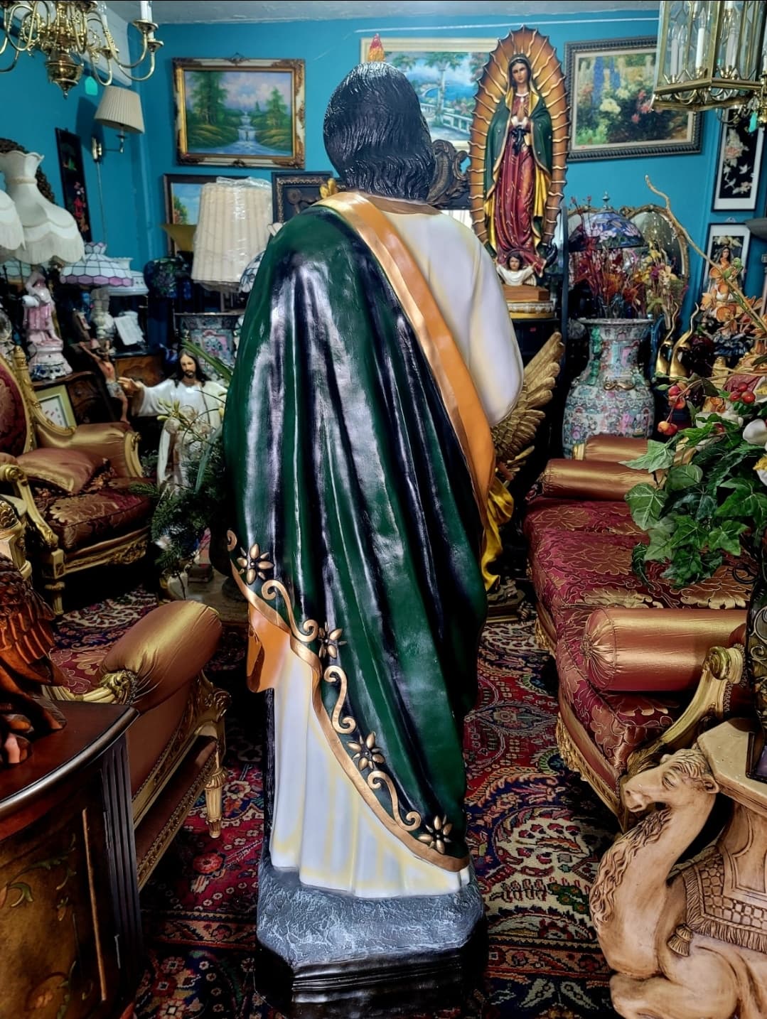 🗡️ 🪽Impresionante Escultura de San Judas Tadeo En Fibra De Vidrio Con Detalles Intricados🪽 🗡️