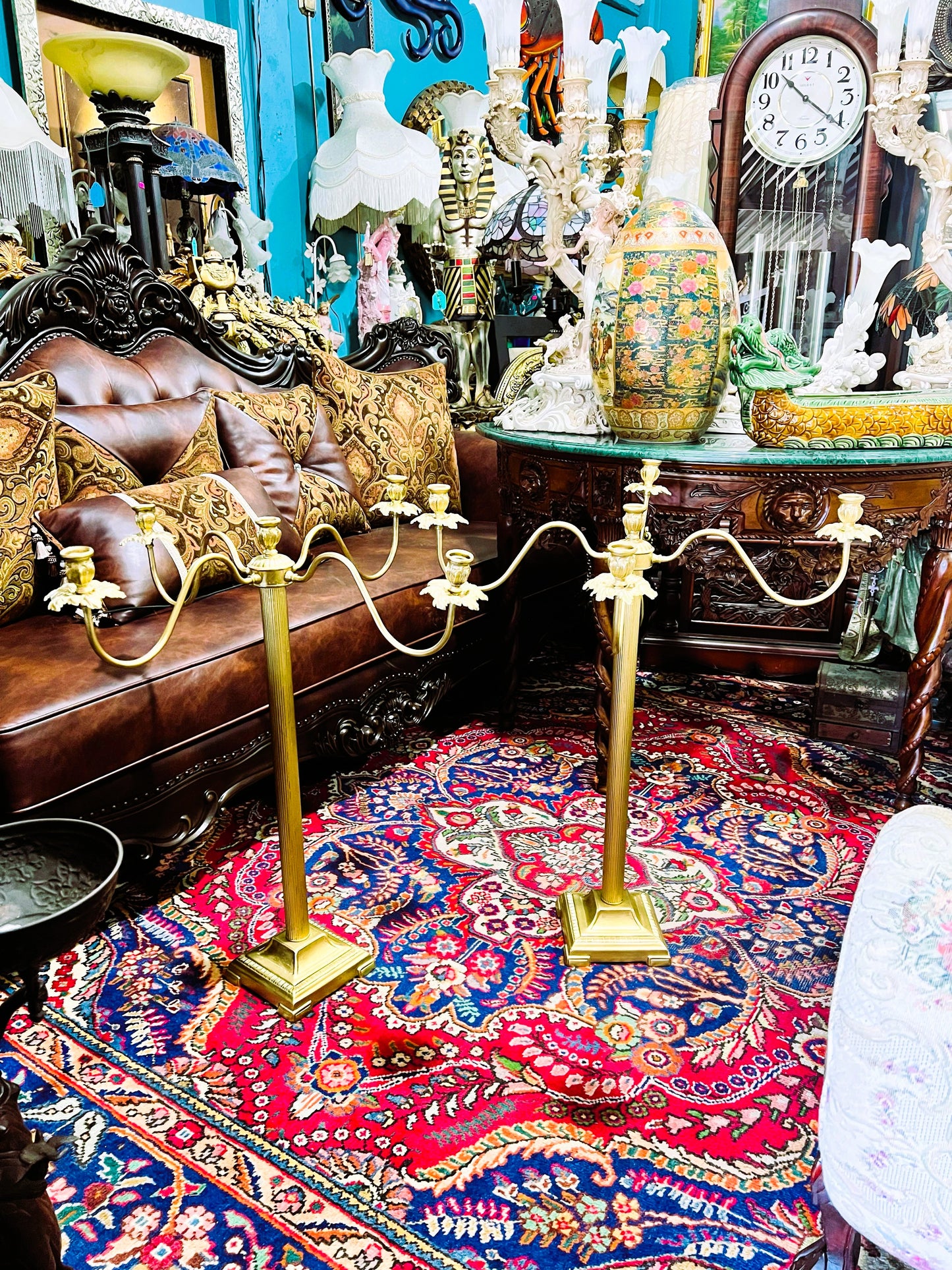 🕯️🔥¡Candelabros de Metal Dorado para 5 Velas! Elegancia y Estilo Exclusivo🔥🕯️