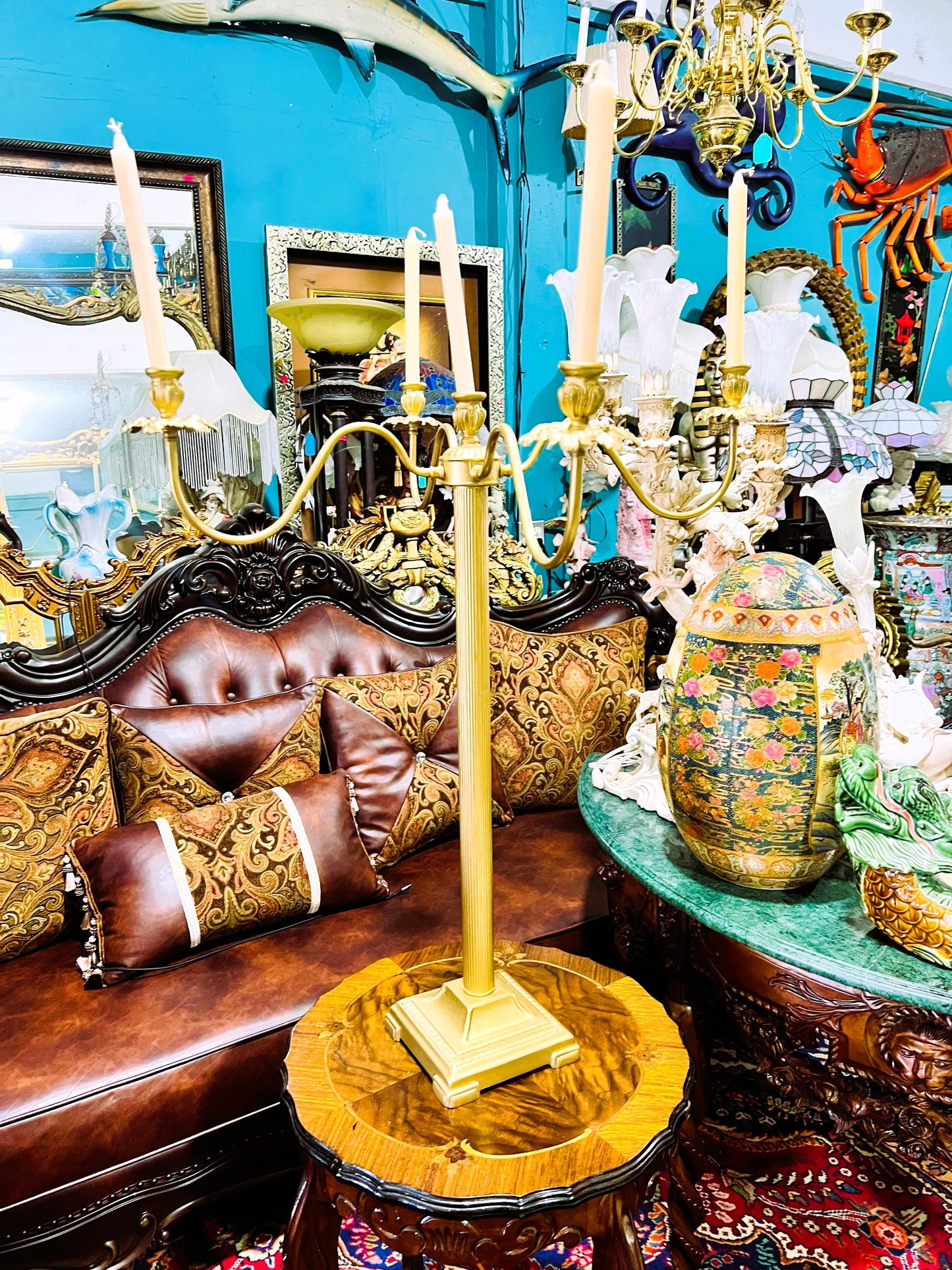 🕯️🔥¡Candelabros de Metal Dorado para 5 Velas! Elegancia y Estilo Exclusivo🔥🕯️