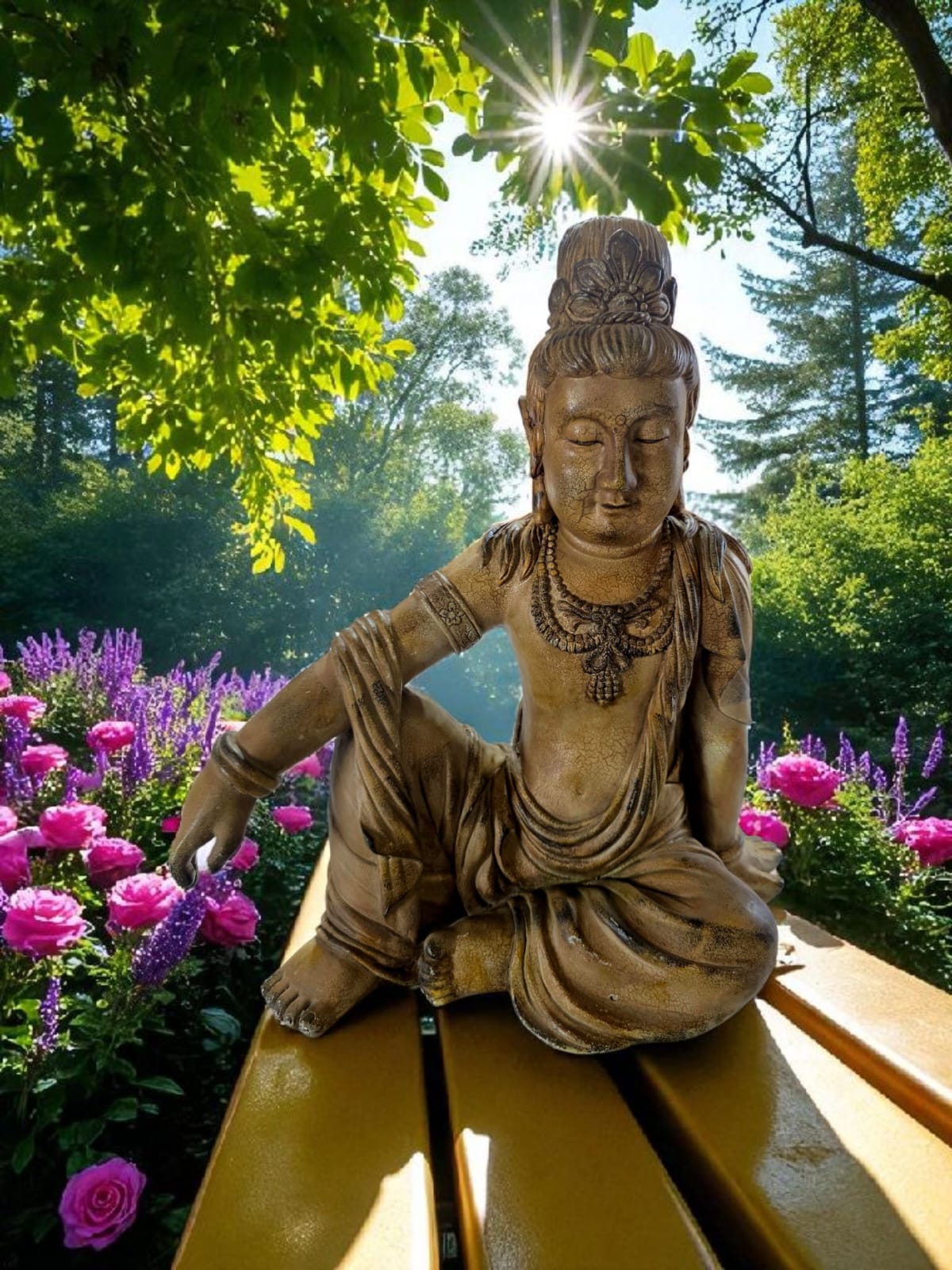 🌸🧘‍♂️ Escultura Oriental en Resina – Serenidad Tallada en Silencio 🧘‍♂️🌸