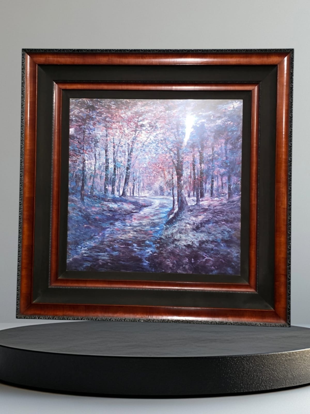 🌺Stunning Hand-Painted Woodland Landscape Painting – 137 x 137 x 4 cm🖌️