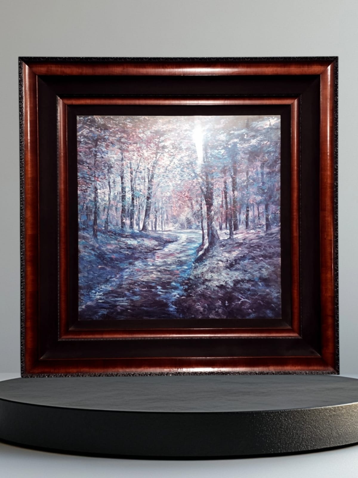 🌺Stunning Hand-Painted Woodland Landscape Painting – 137 x 137 x 4 cm🖌️