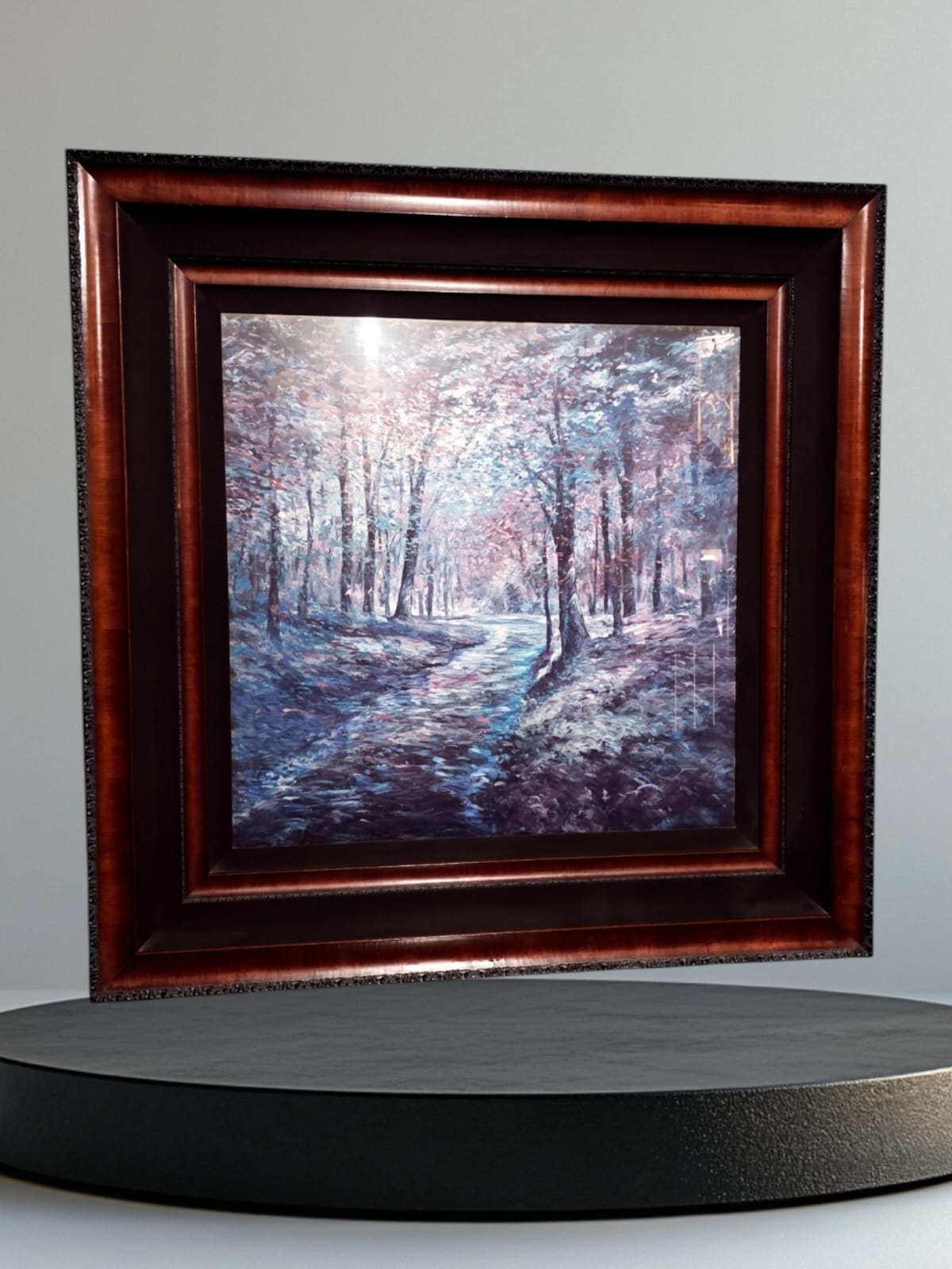 🌺Stunning Hand-Painted Woodland Landscape Painting – 137 x 137 x 4 cm🖌️