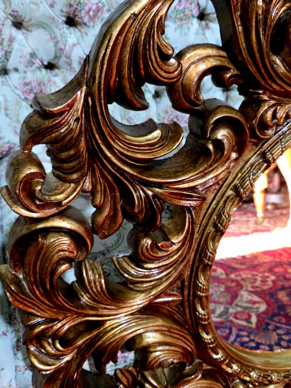 💫Round Circus Style Mirror — Golden Majesty in Resin and Polyurethane💫