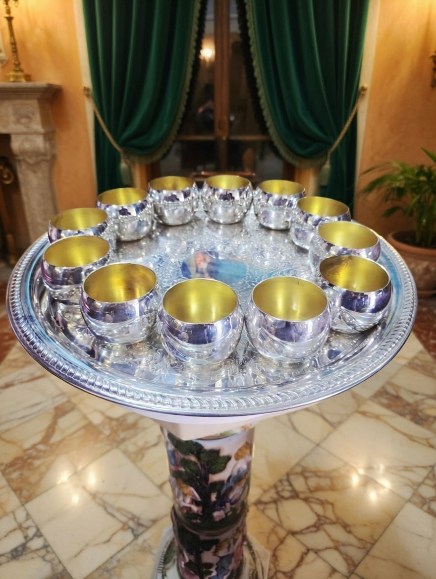 🏺✨ Vintage FB Rogers Silver Plated Victorian Style Punch Bowl Set con 12 Vasos y Vase de Servir – Total 14 Piezas ✨🏺