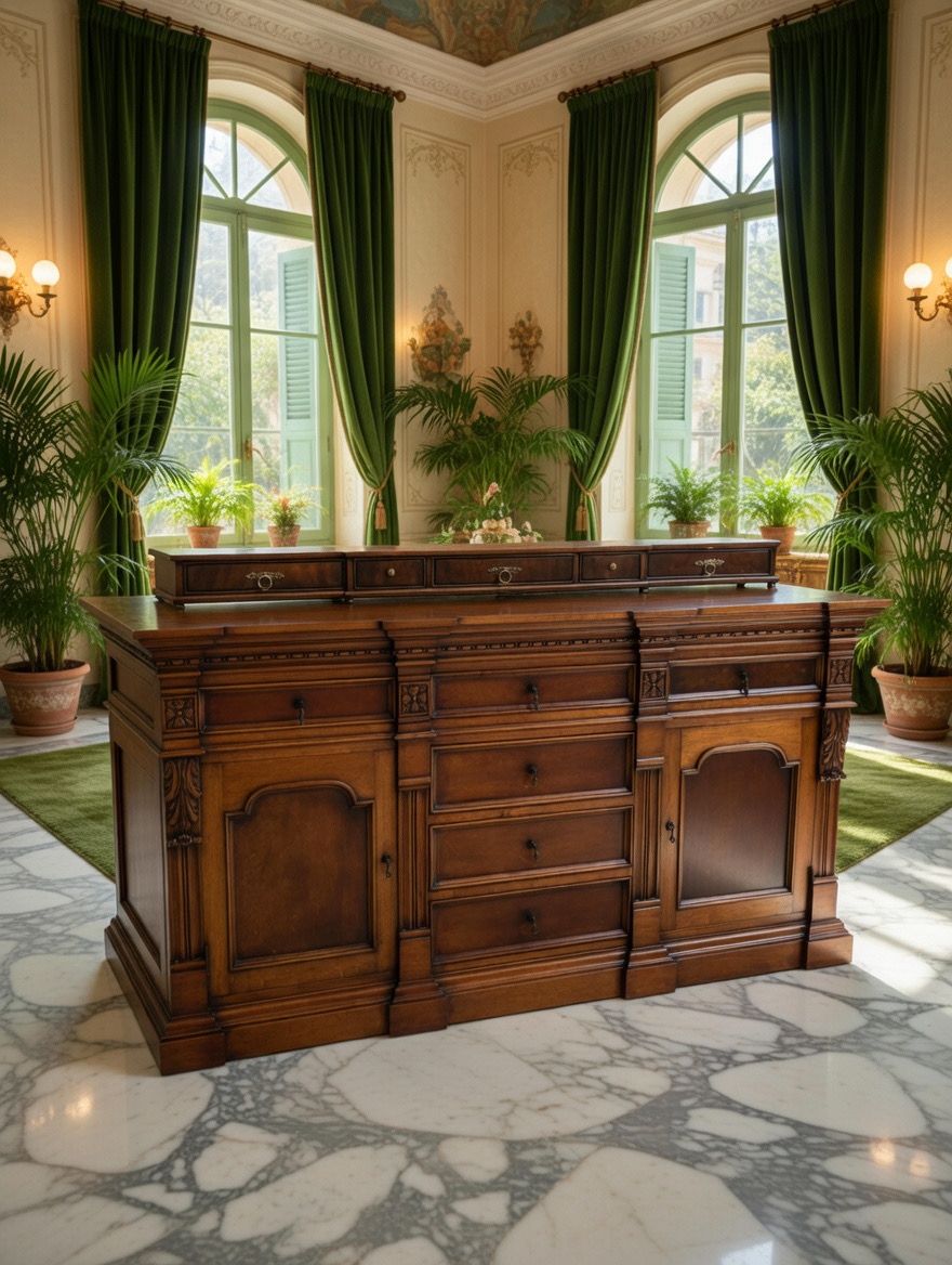 🌿🏛️ Bufetero / Cómoda Antigua con Regalía Superior 🪞🪵