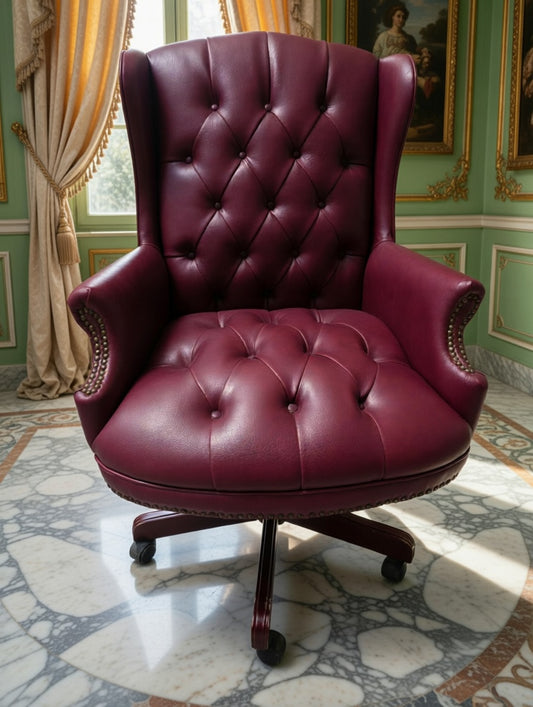 Chesterfield Style Tufted Faux Leather Executive Chair