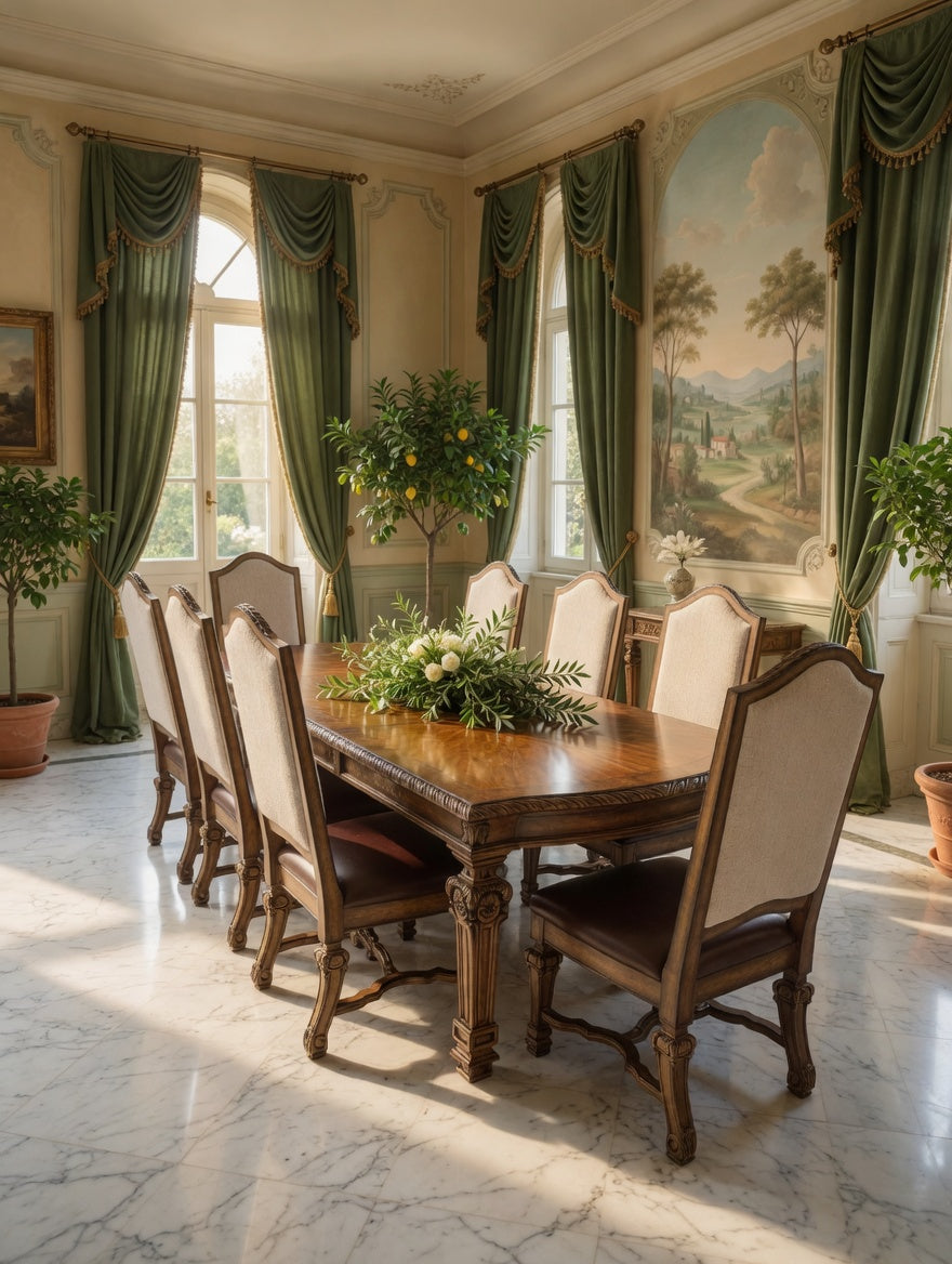 8-Seater Dining Set Casa Mollino Model – Ashley Furniture, Classic Elegance with History ✨🪞🍷