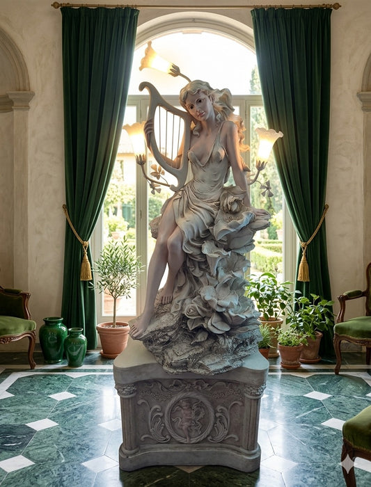 Fuente Escultórica Clásica con Figura Decorativa🕊️🎨✨