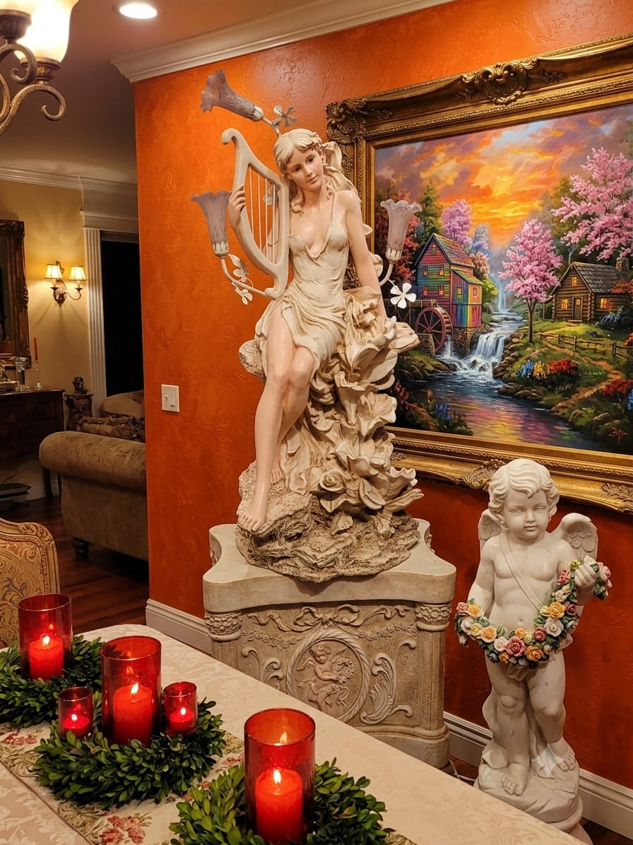 Classic Sculptural Fountain with Decorative Figure🕊️🎨✨