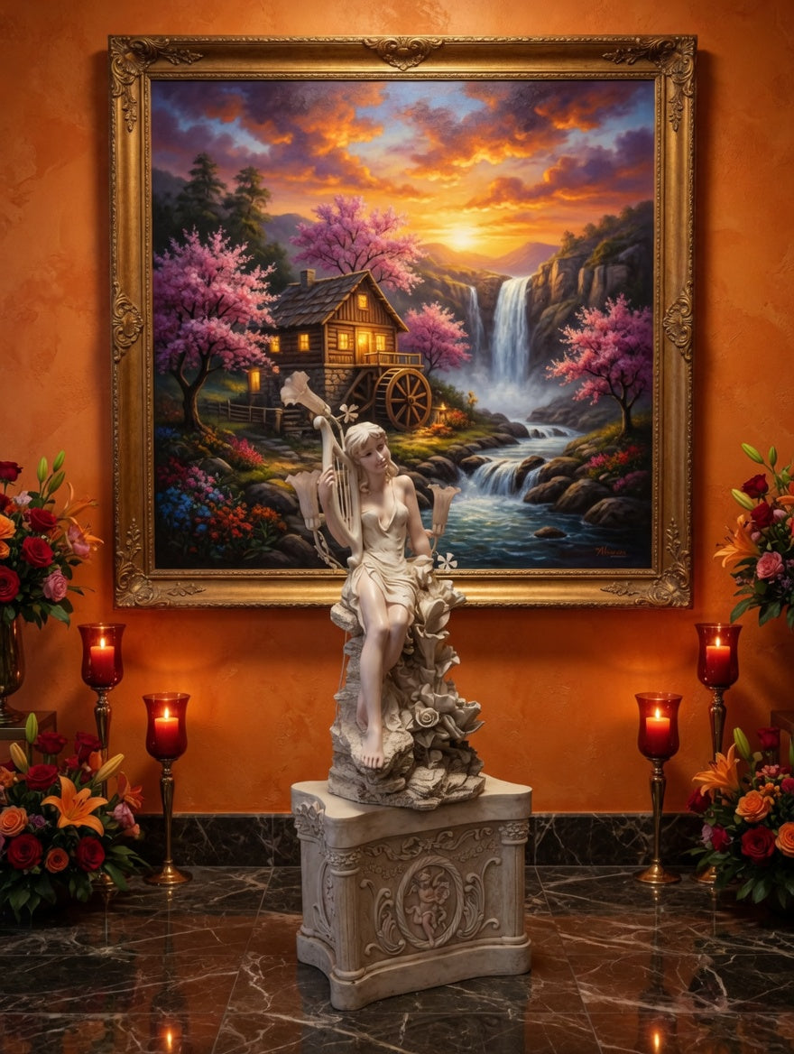 Classic Sculptural Fountain with Decorative Figure🕊️🎨✨