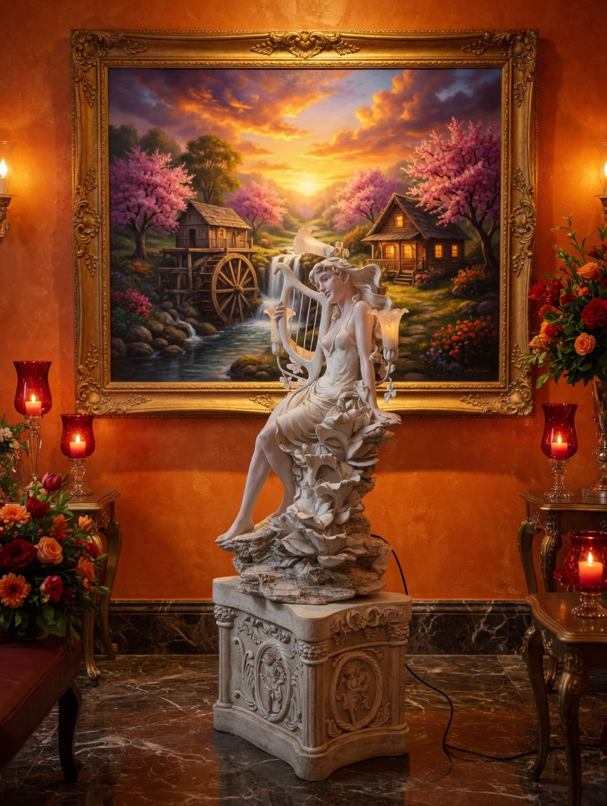 Classic Sculptural Fountain with Decorative Figure🕊️🎨✨