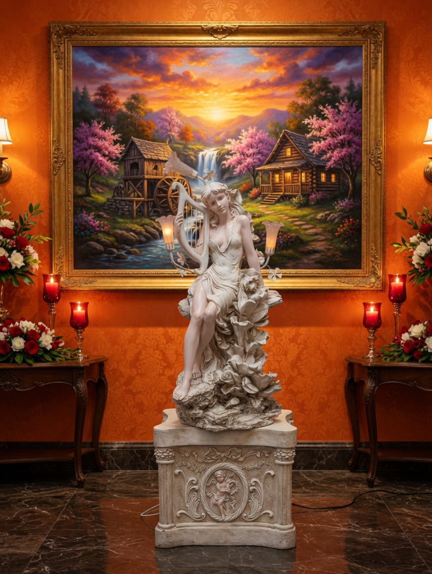 Classic Sculptural Fountain with Decorative Figure🕊️🎨✨