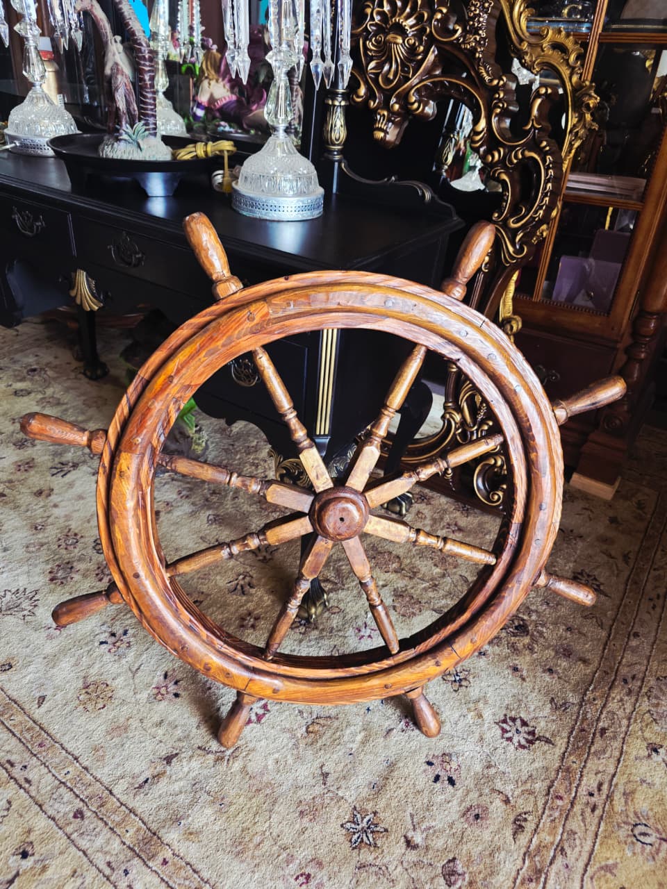 Decorative Nautical Wooden Helm 🪶🌺🪙