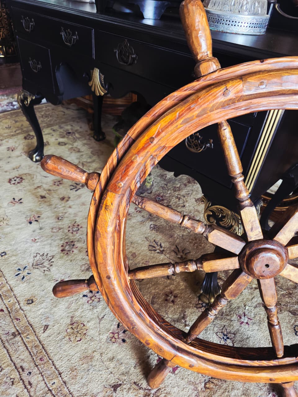 Decorative Nautical Wooden Helm 🪶🌺🪙