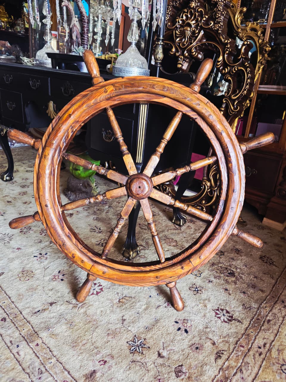 Decorative Nautical Wooden Helm 🪶🌺🪙