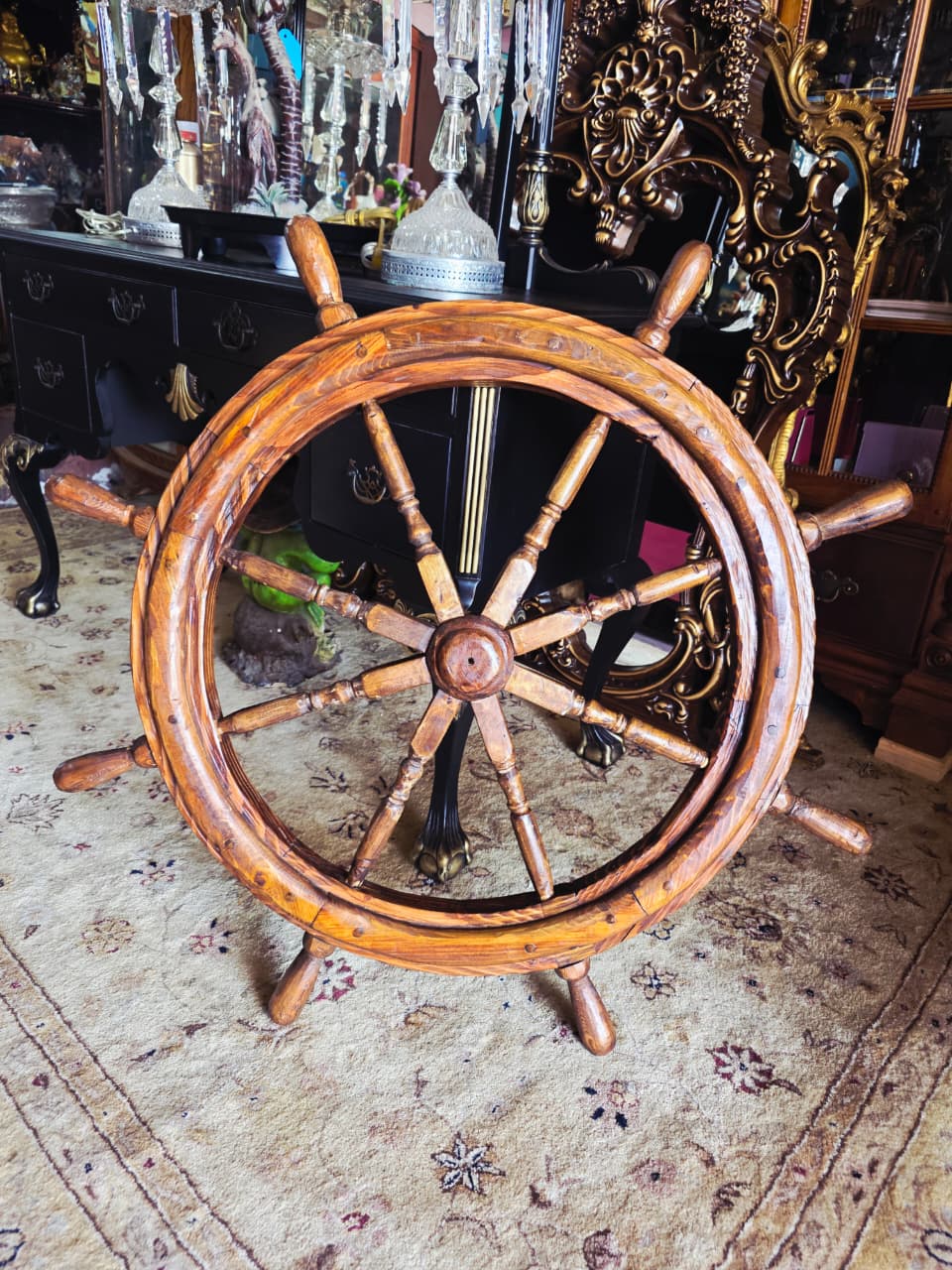 Decorative Nautical Wooden Helm 🪶🌺🪙