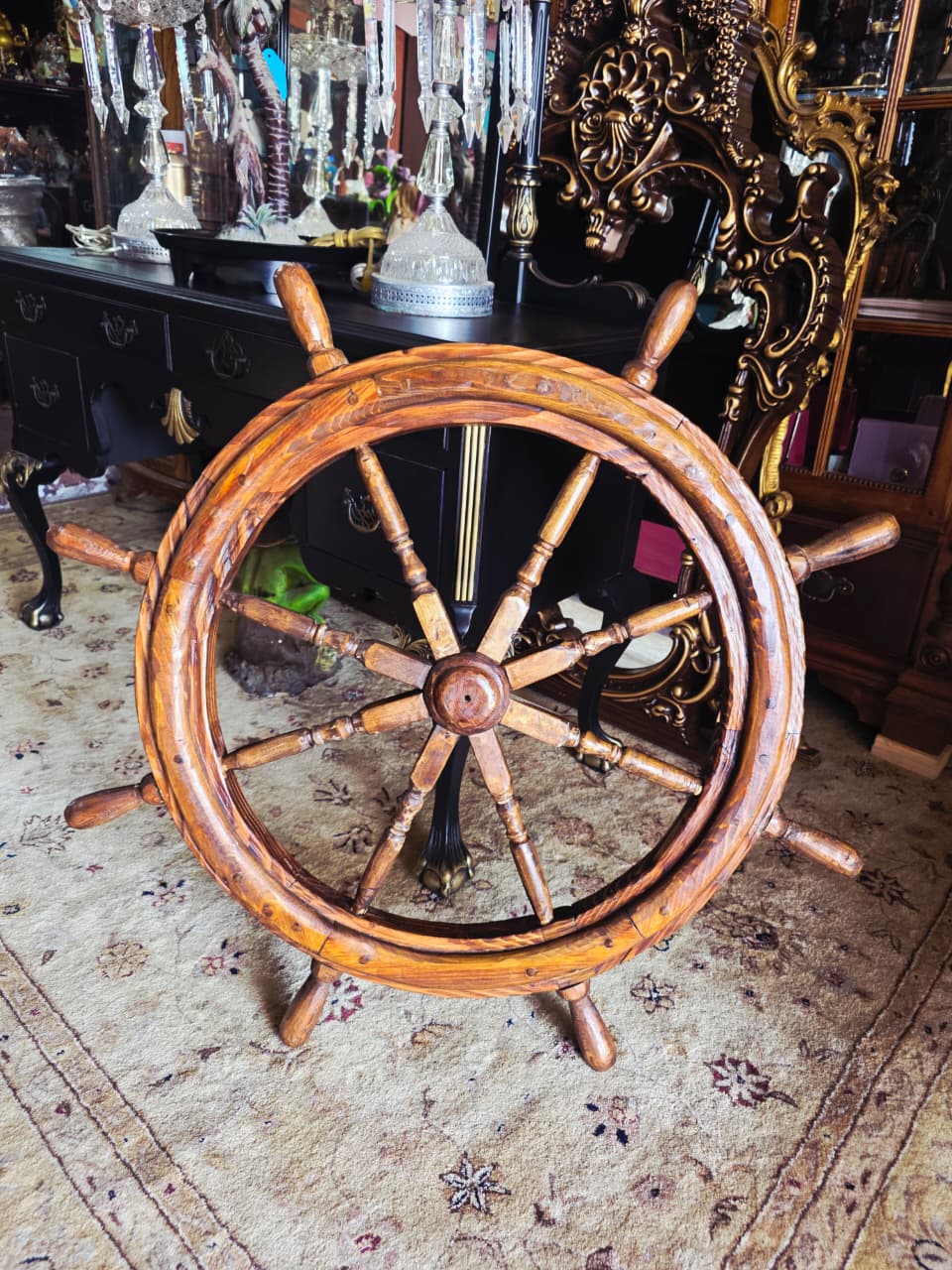 Decorative Nautical Wooden Helm 🪶🌺🪙