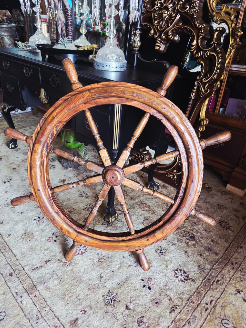 Decorative Nautical Wooden Helm 🪶🌺🪙