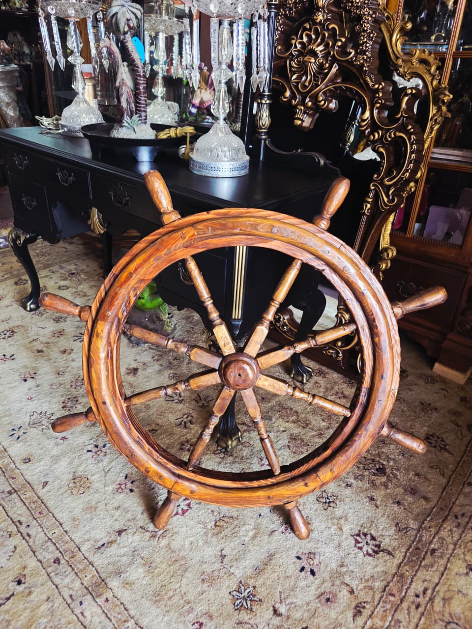 Decorative Nautical Wooden Helm 🪶🌺🪙