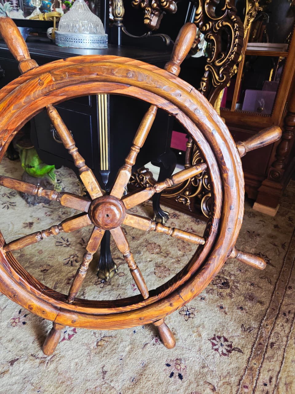 Decorative Nautical Wooden Helm 🪶🌺🪙