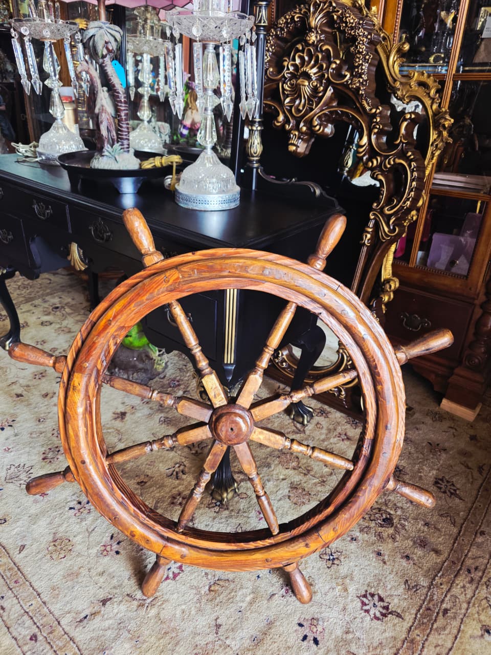 Decorative Nautical Wooden Helm 🪶🌺🪙