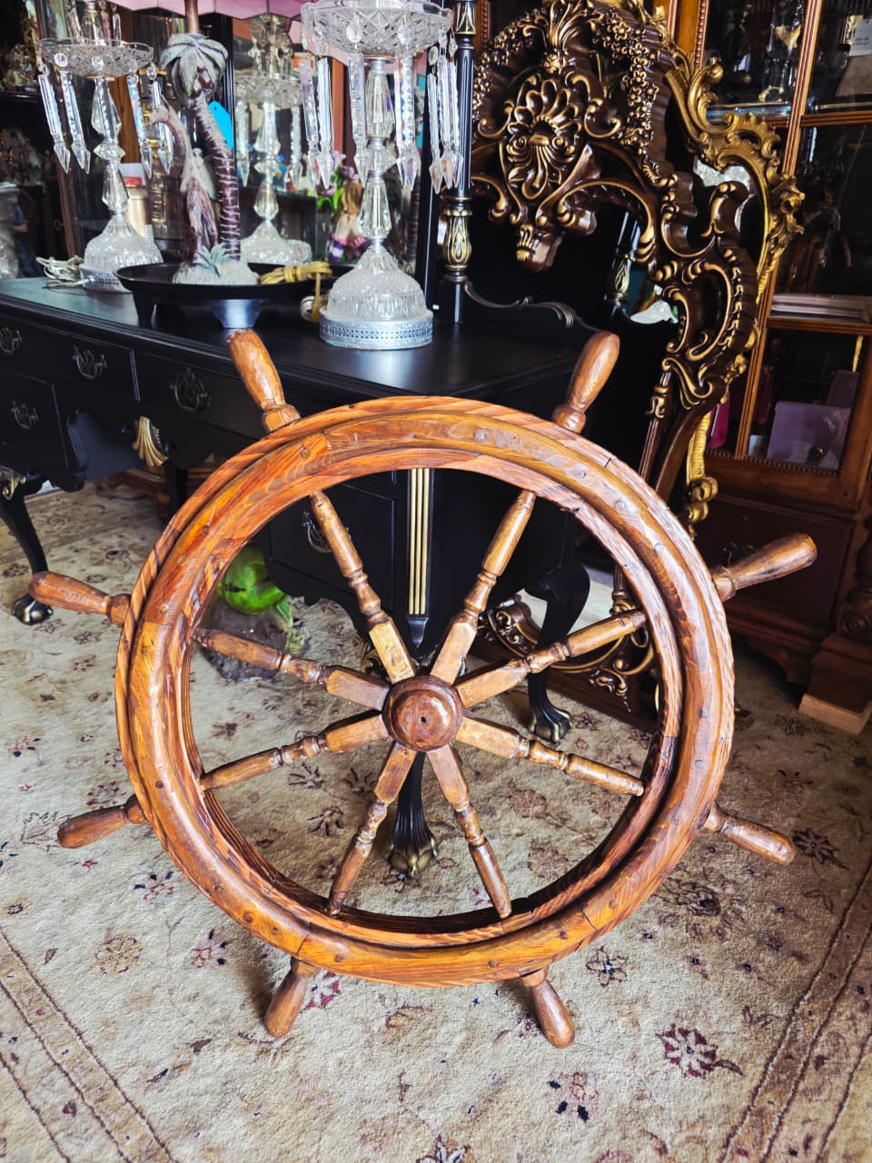 Decorative Nautical Wooden Helm 🪶🌺🪙