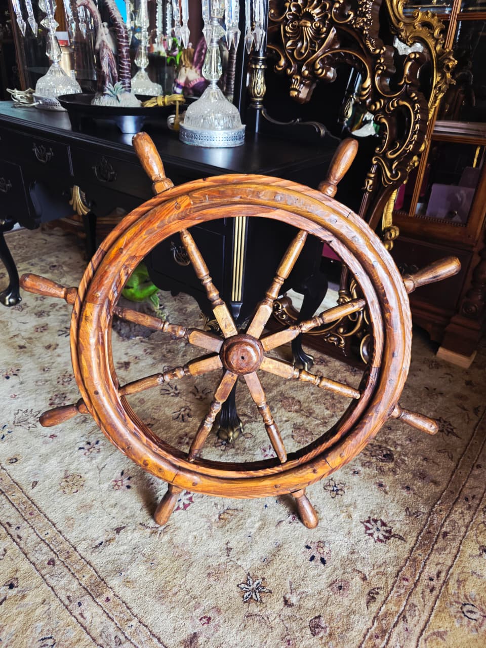 Decorative Nautical Wooden Helm 🪶🌺🪙