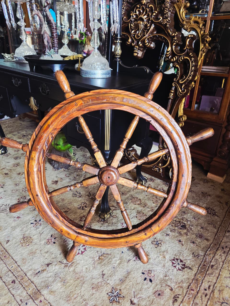Decorative Nautical Wooden Helm 🪶🌺🪙