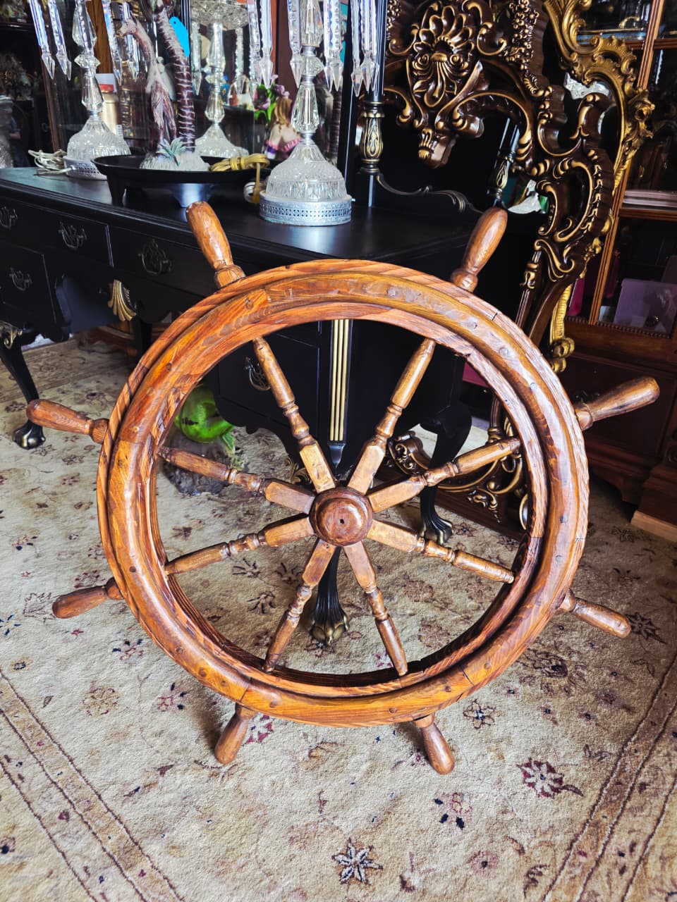 Decorative Nautical Wooden Helm 🪶🌺🪙