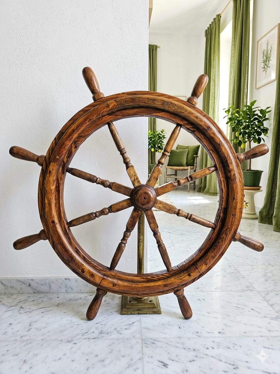 Decorative Nautical Wooden Helm 🪶🌺🪙