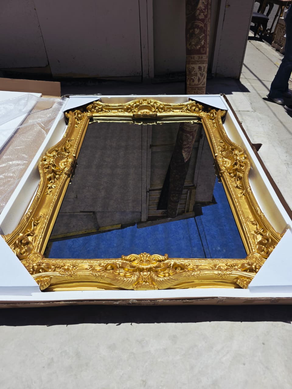 Espejo Grande Italiano Antiguo, Color Oro Estilo Venenciano🪞