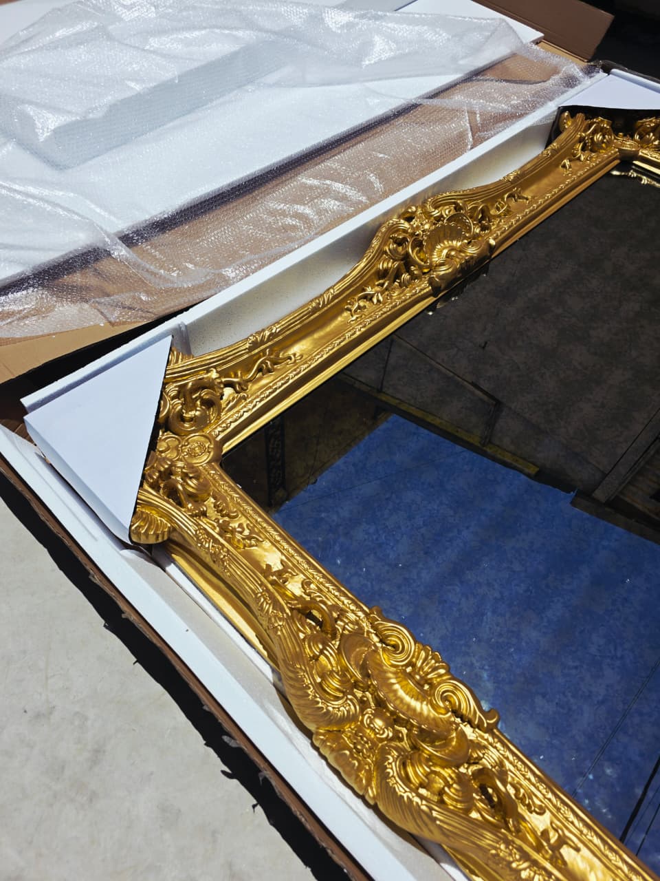 Espejo Grande Italiano Antiguo, Color Oro Estilo Venenciano🪞