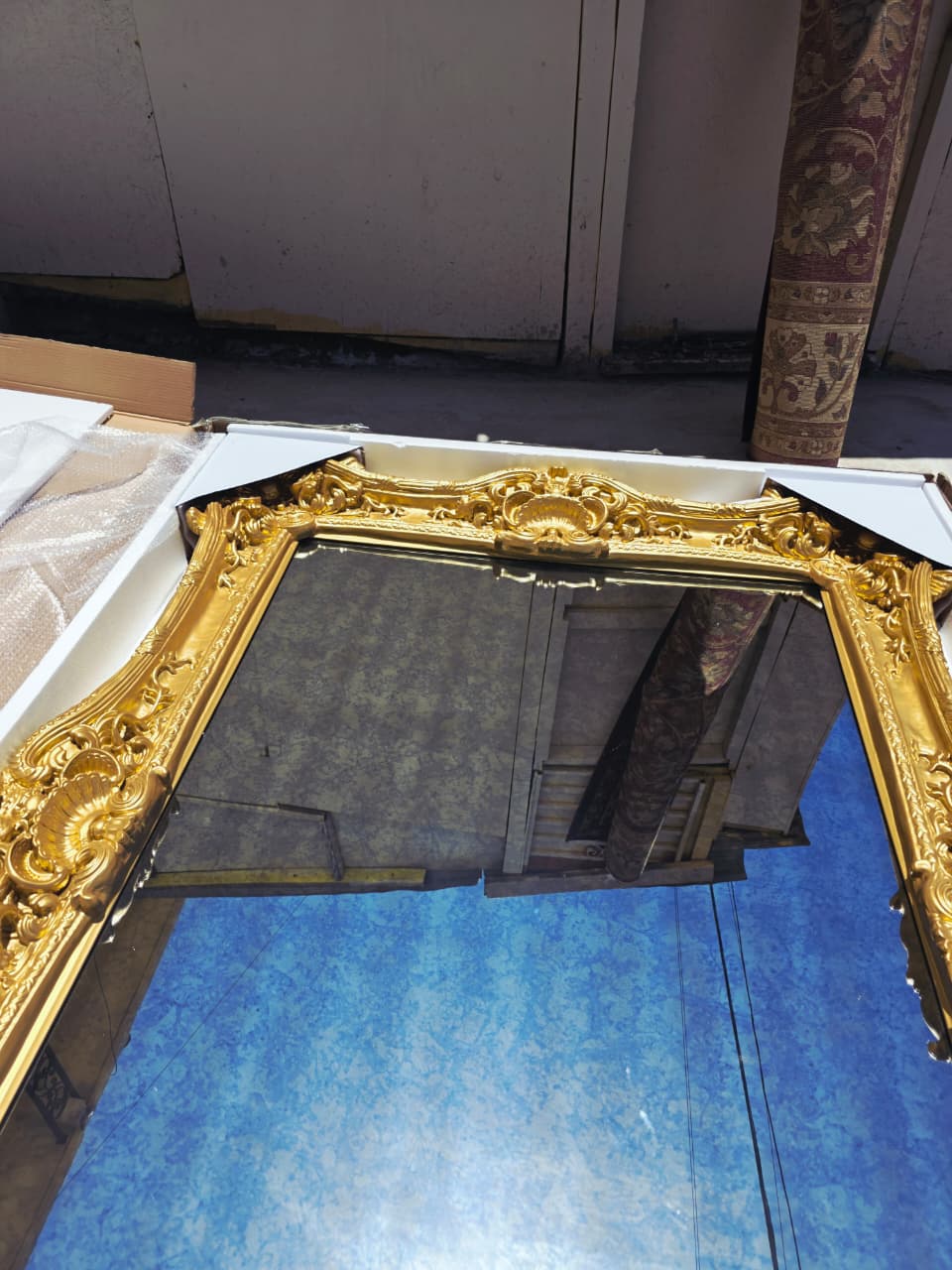 Espejo Grande Italiano Antiguo, Color Oro Estilo Venenciano🪞