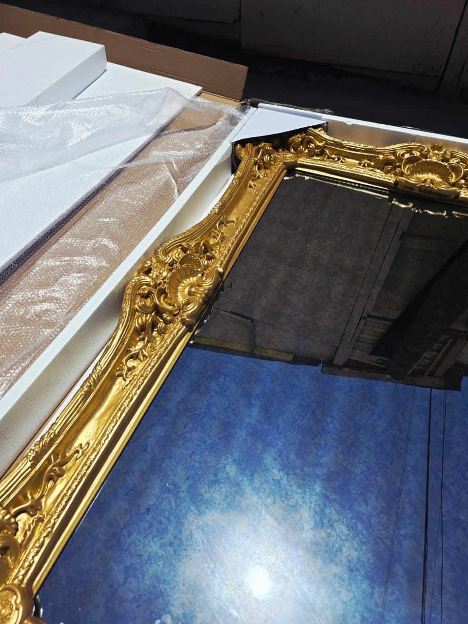 Espejo Grande Italiano Antiguo, Color Oro Estilo Venenciano🪞