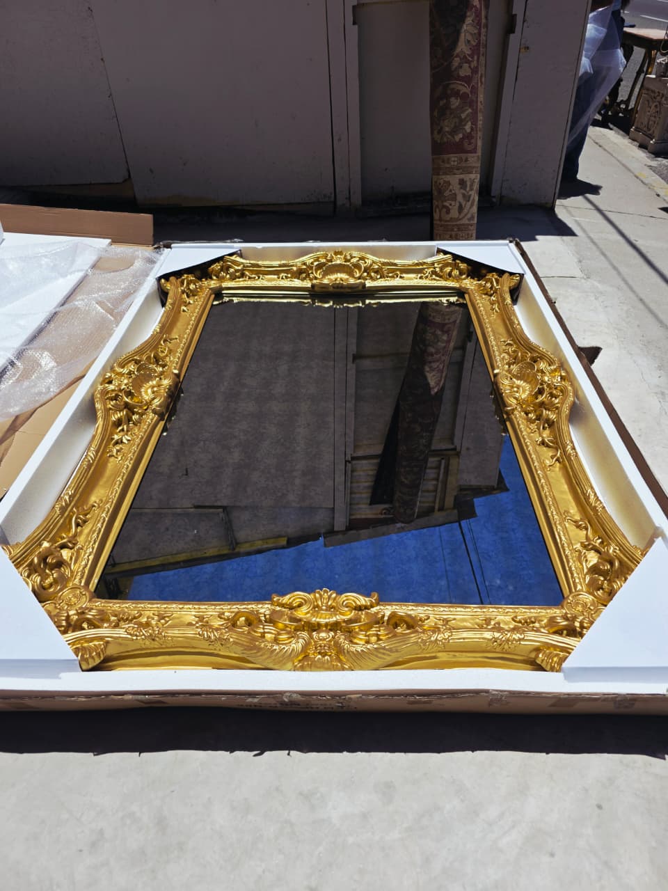 Espejo Grande Italiano Antiguo, Color Oro Estilo Venenciano🪞