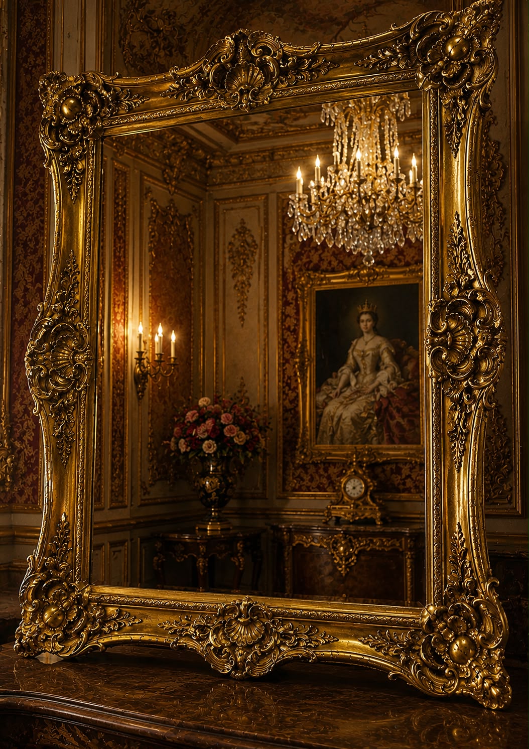 Large Antique Italian Mirror, Venetian Style 🪞🏛️