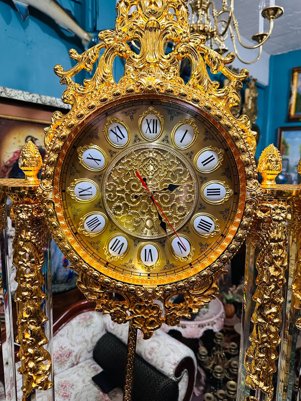 Homey Designs Inc. Grandfather Clock - Gold Brass with Chimes 🕰️
