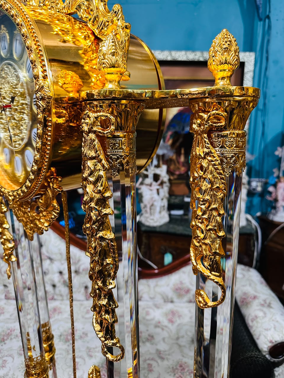 Homey Designs Inc. Grandfather Clock - Gold Brass with Chimes 🕰️
